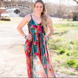 Crazy Train floral falls maxi lace dress!!